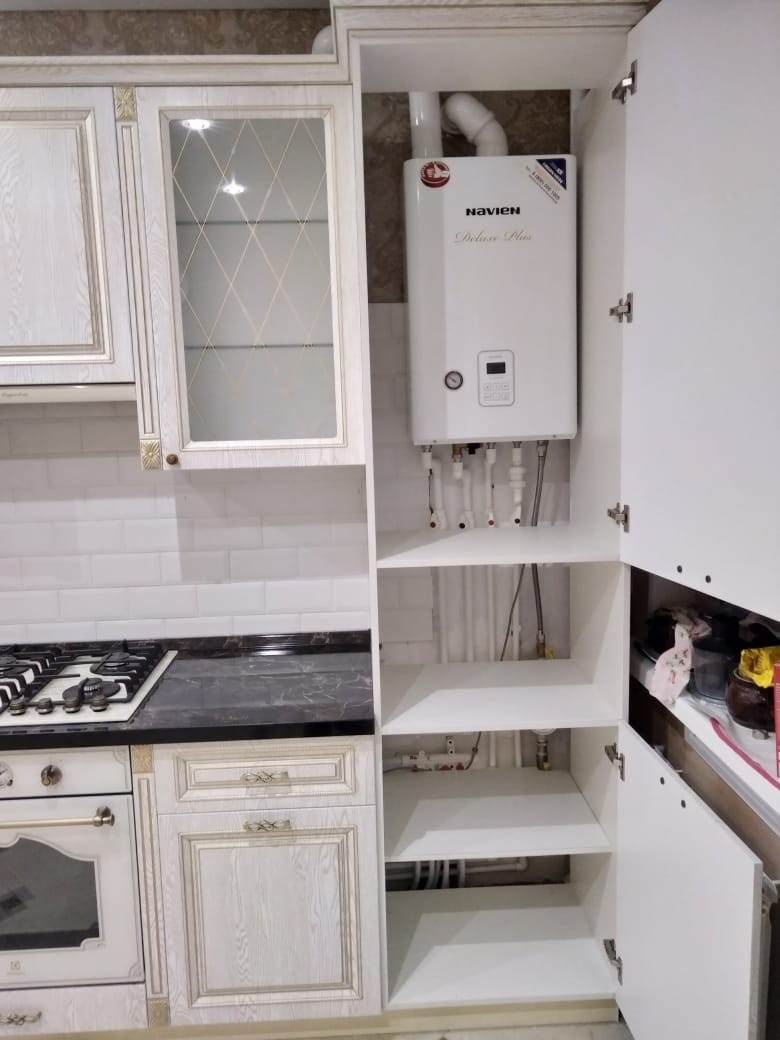 Белый кухонный гарнитур-Кухня из шпона «Модель 581»-фото6